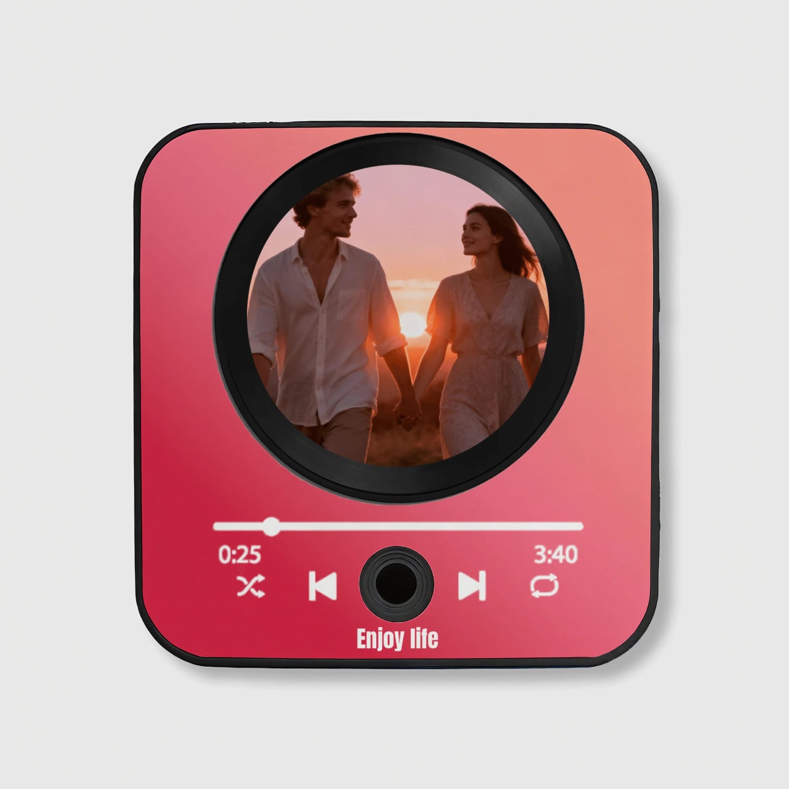 Custom Photo Music Player Fridge Magnet for Couples Valentine Gift