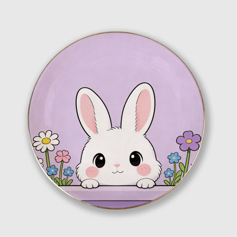 Cute Bunny Ceramic Jewelry Tray Easter Gift for Bunny Fans - 1