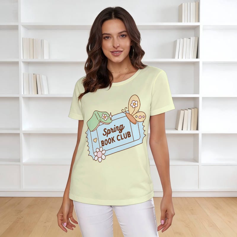 Cute Spring Book Club Women's Tee for Book Lovers Casual Wear