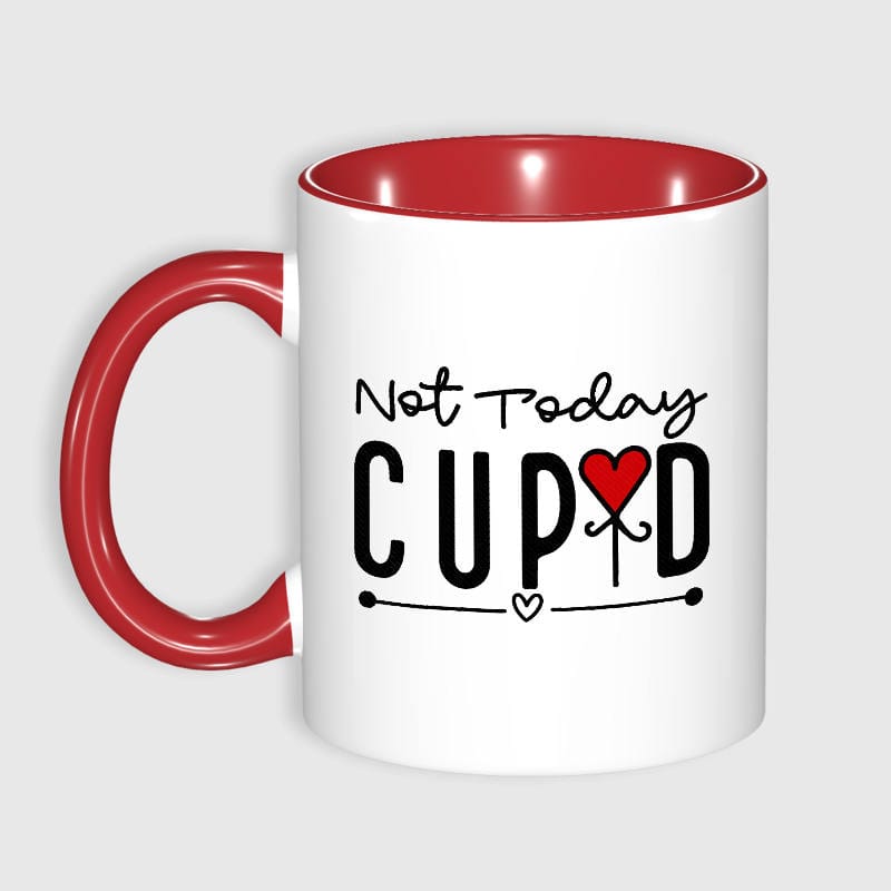 Funny Not Today Cupid Mug for Singles Valentine Gift