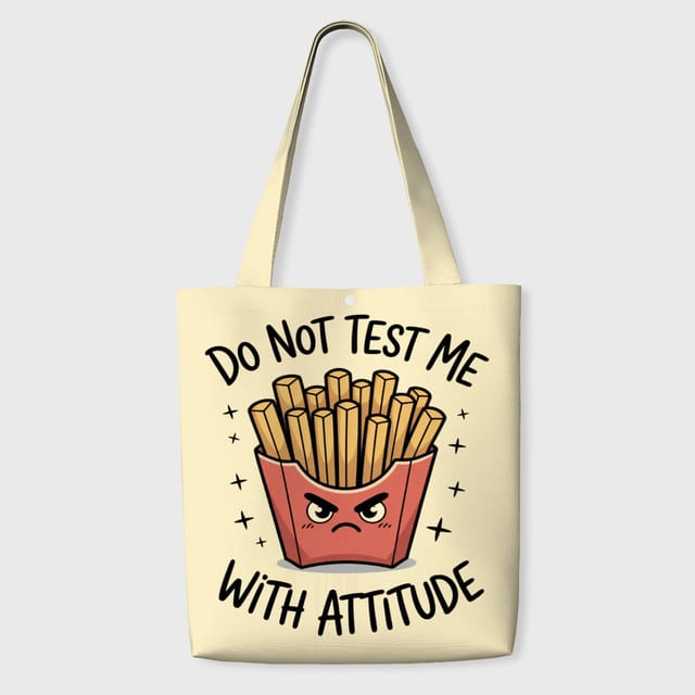 Funny French Fries Quote Tote Bag for Food Lovers Daily Use
