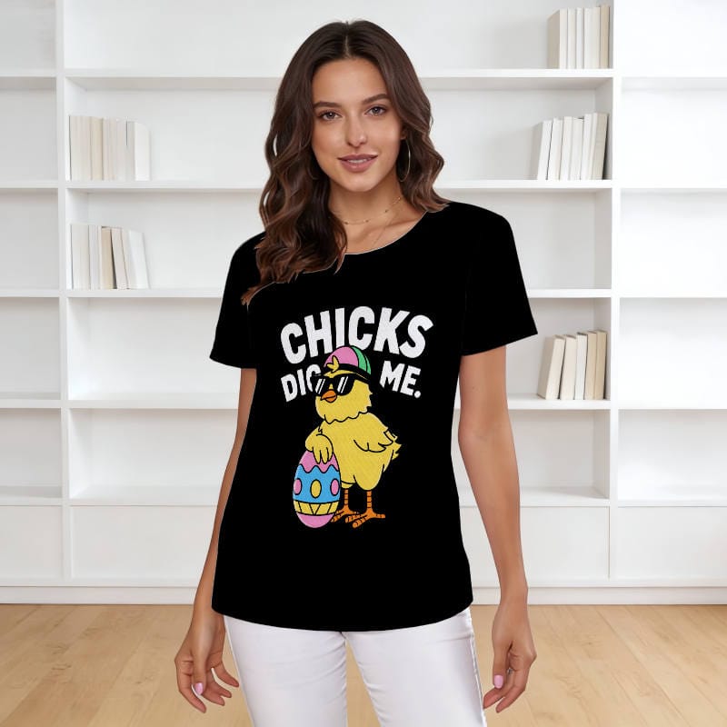 Funny Easter Chick Women's T-Shirt for Easter Casual Wear
