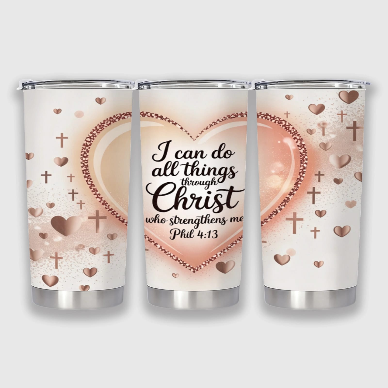 20oz Phil 4:13 Christian Insulated Tumbler for Faith Lovers
