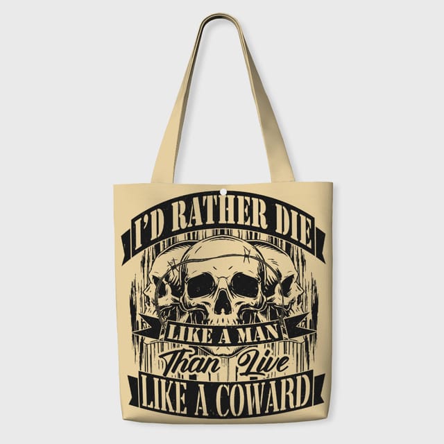 Vintage Skull Quote Tote Bag for Men Father's Day Gift