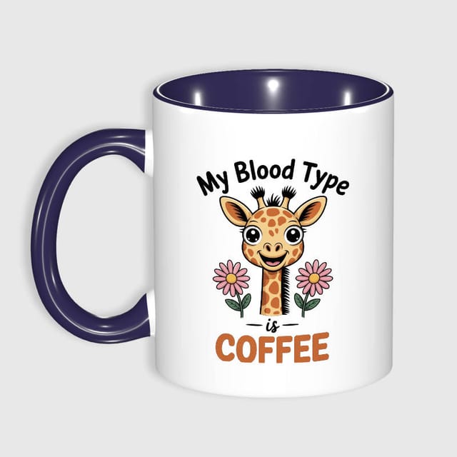 Funny Giraffe Floral Coffee Mug for Coffee Lovers Gift