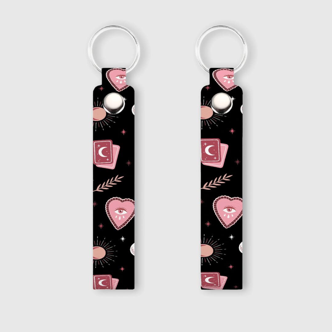 Custom Leather Keychain, Personalized PU Keychain, Custom Name Keyring, Minimalist Personalized Gift for Him or Her - 1