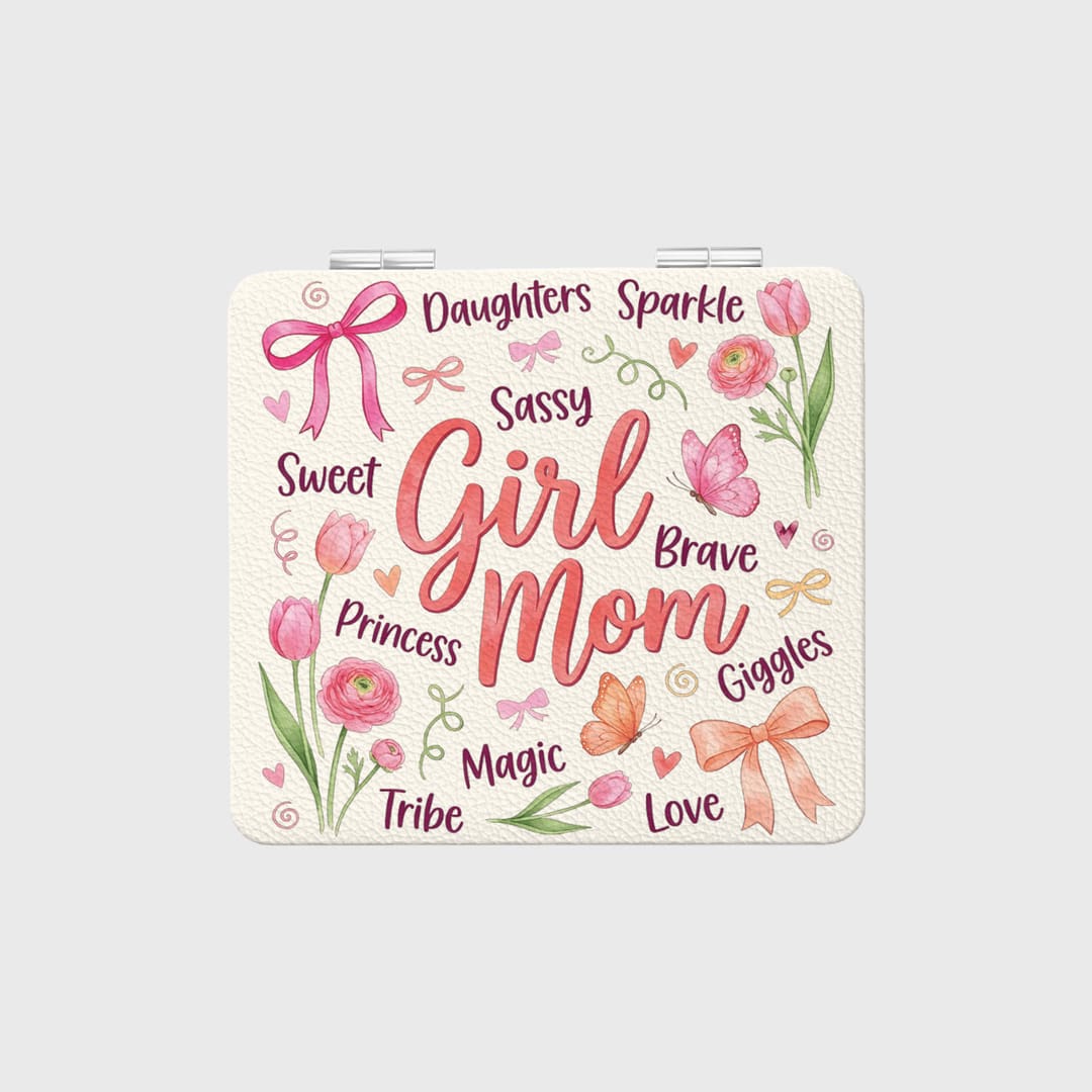 Floral Girl Mom Pocket Mirror for Mom Mother's Day Gift - 1