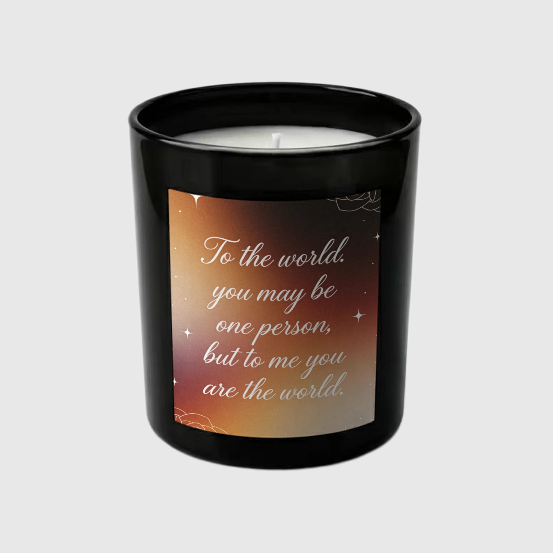 Romantic Quote Black Jar Candle Set for Partner Anniversary Gift