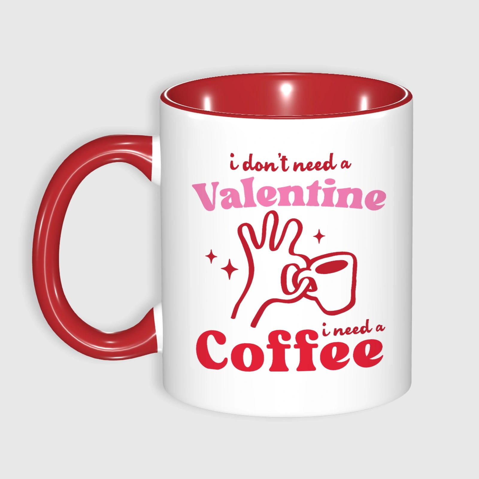 Funny Valentine Quote Red Accent Coffee Mug for Coffee Lovers
