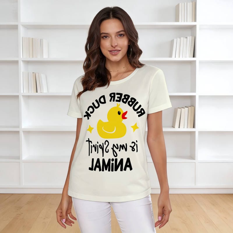 Funny Rubber Duck Women's T-Shirt for Daily Use