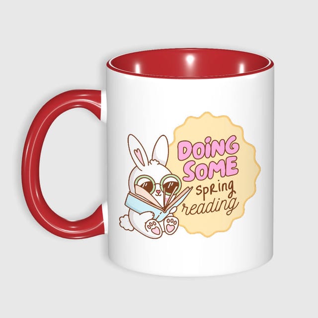 Cute Reading Bunny 11oz Mug for Book Lovers Easter Gift