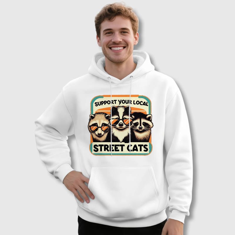 Support Your Local Street Cats Hoodie for Pet Lovers Daily Use