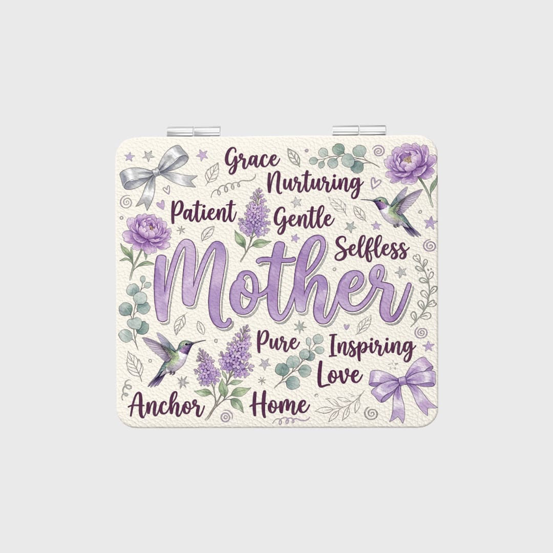 Floral Hummingbird Pocket Mirror for Mom Mother's Day - 1