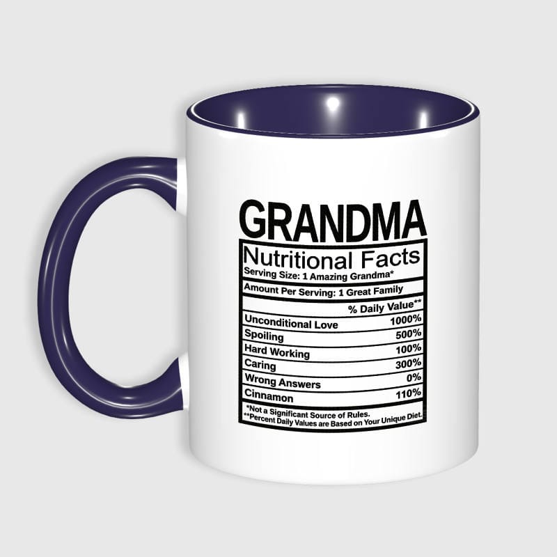 Grandma Nutritional Facts Mug for Grandma Gift