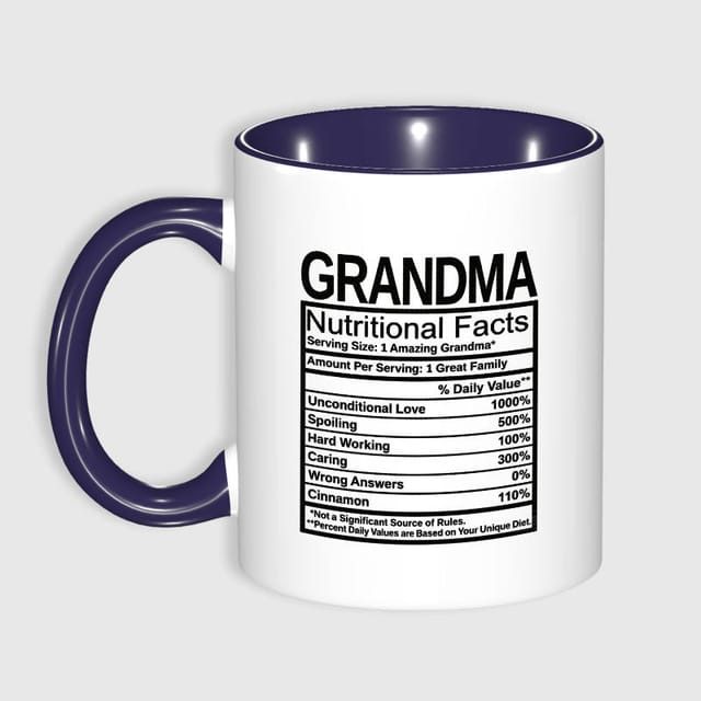 Grandma Nutritional Facts Mug for Grandma Gift