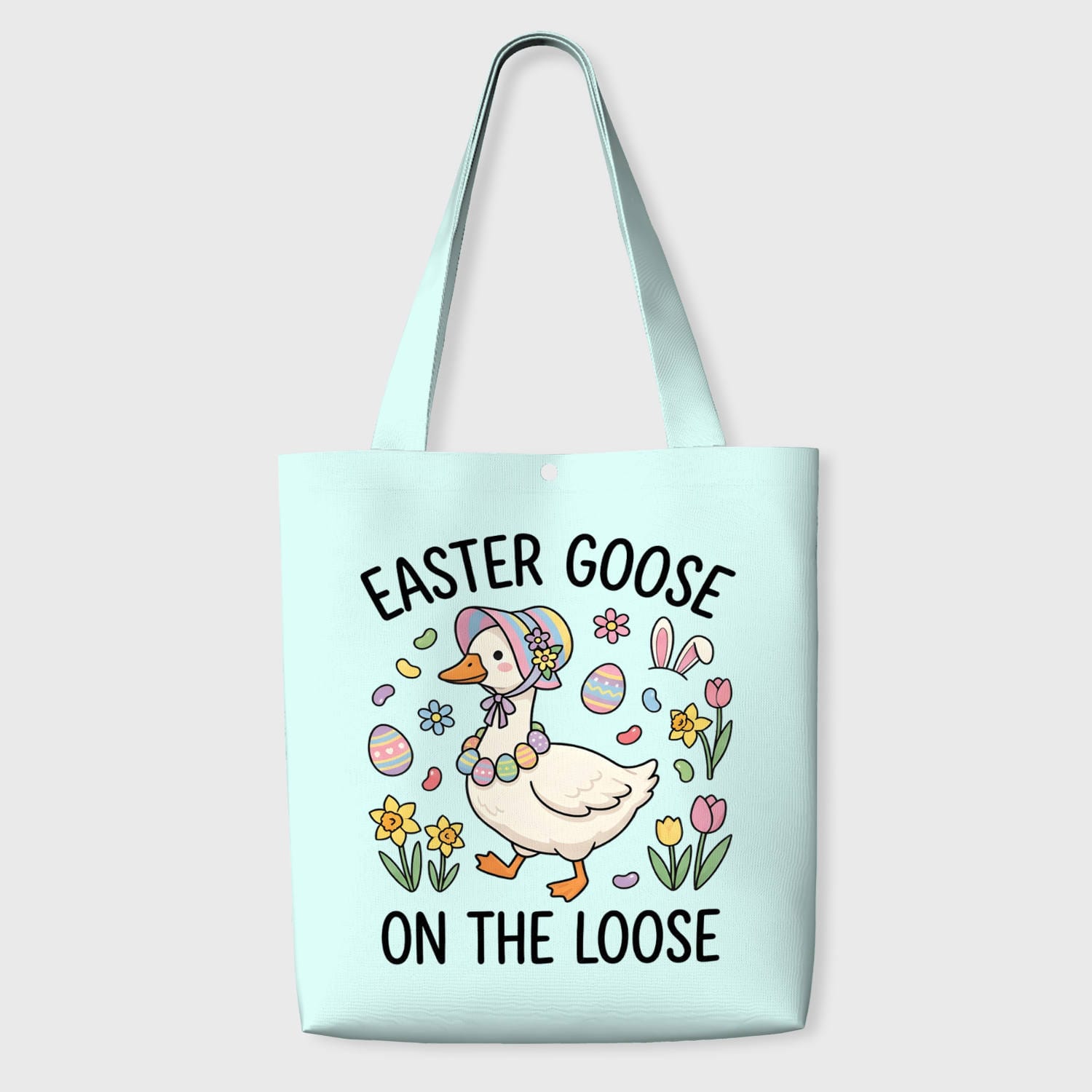Funny Easter Goose Tote Bag for Easter Egg Hunt Gift