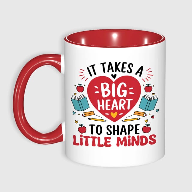 Big Heart Teacher Quote Mug for Educator Appreciation