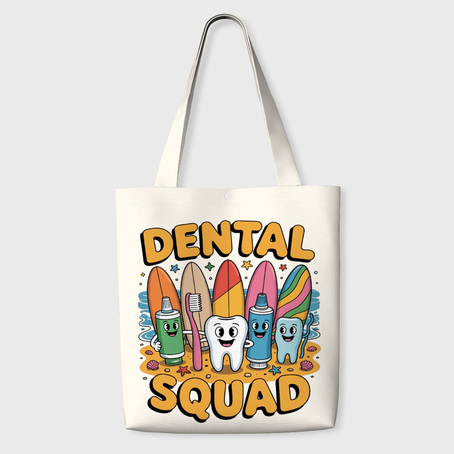 Cute Dental Squad Surf Tote Bag for Dental Staff Gift & Daily Use