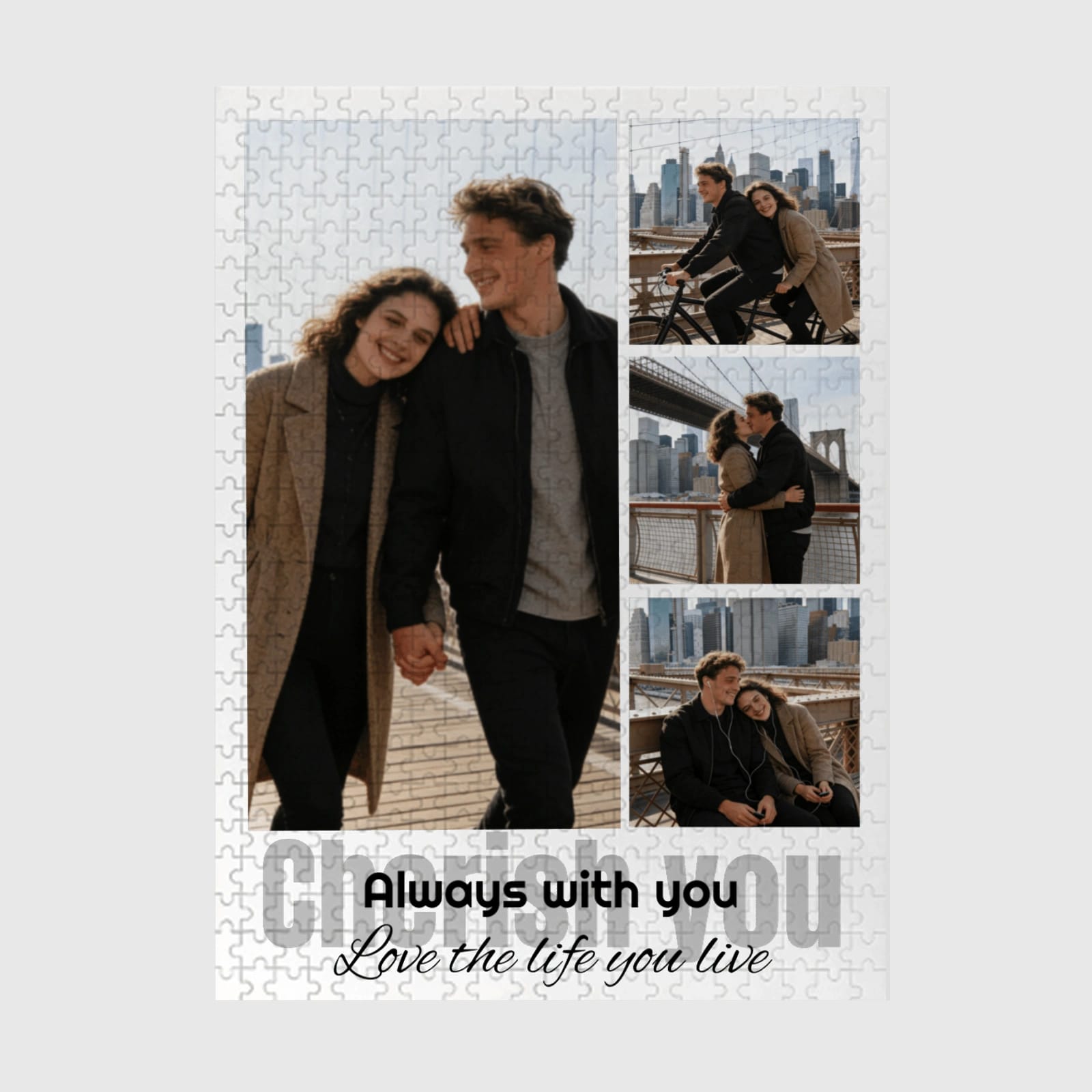 Custom 500 Piece Collage Photo Puzzle for Couples Anniversary Gift