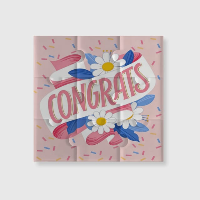 Floral Daisy Puzzle Fridge Magnet for Graduation