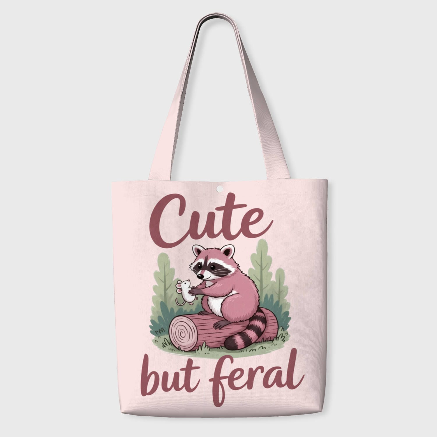 Cute But Feral Raccoon Tote Bag for Animal Lovers Daily Use