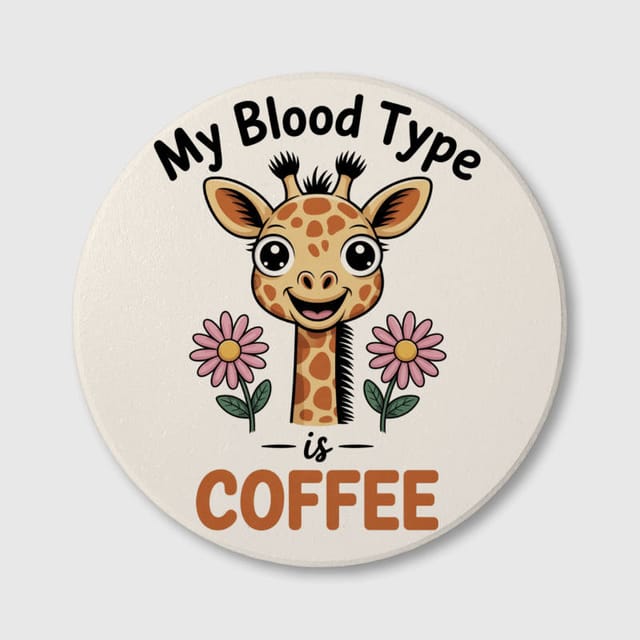 Funny Giraffe Ceramic Coaster for Coffee Lovers Gift