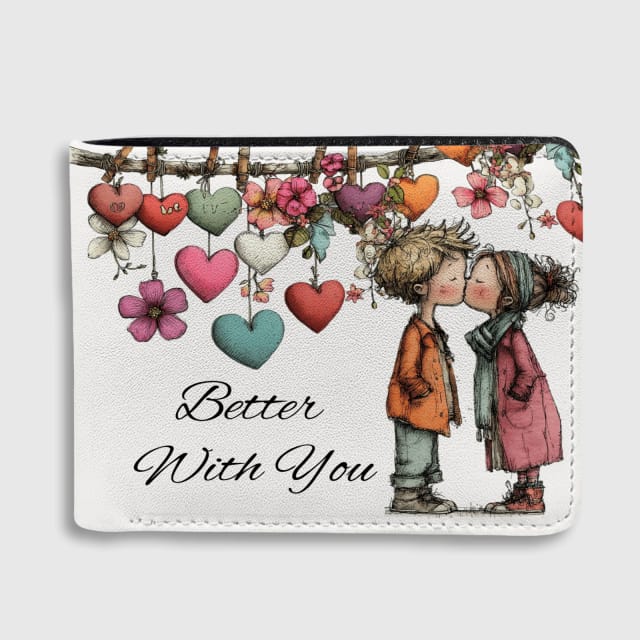Romantic Couple Bifold Wallet for Boyfriend Valentine Gift