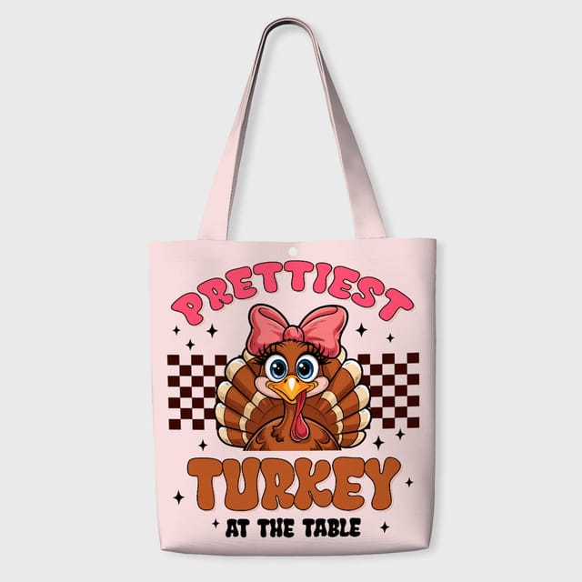Cute Turkey Print Tote Bag for Women Thanksgiving Gift
