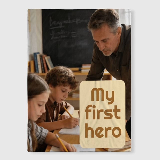 My First Hero Custom Fleece Blanket for Teacher Day Gift