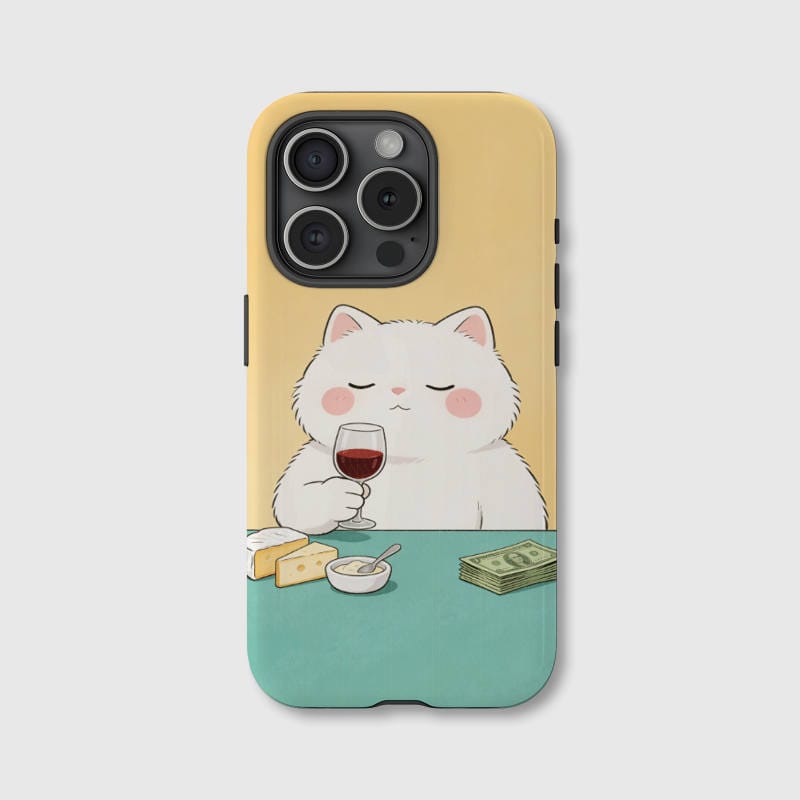 Wine Cat Magnetic Phone Case for Cat Lovers Birthday Gift