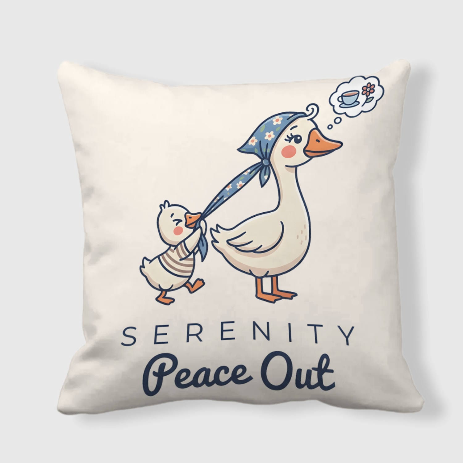 Funny Mom Duck Throw Pillow for Mom Mother's Day Gift