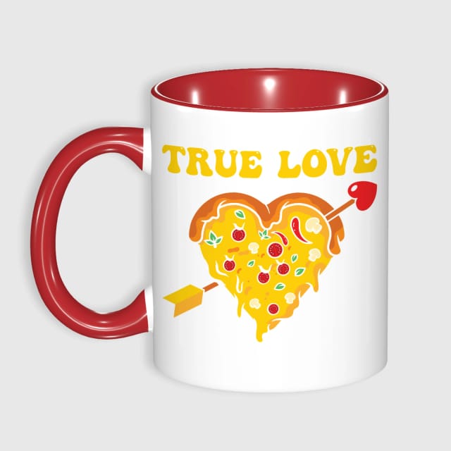 11oz Heart Pizza True Love Coffee Mug for Pizza Lovers Gift
