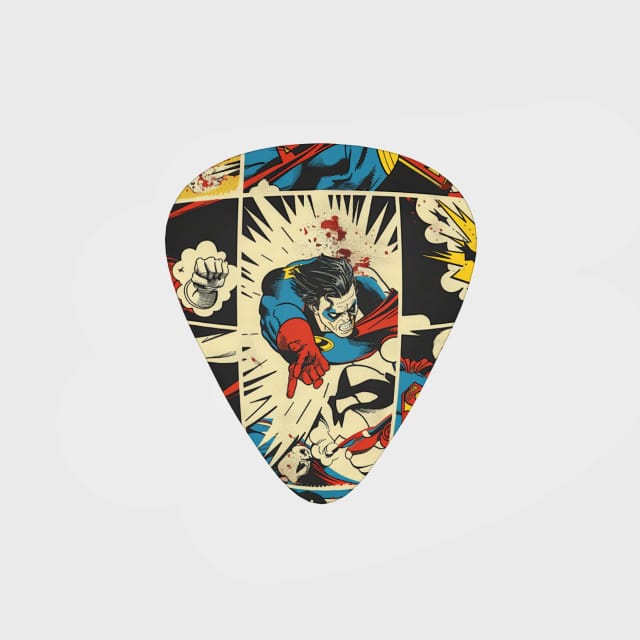 Retro Superman Comic Guitar Pick for Guitar Players Music Gifts