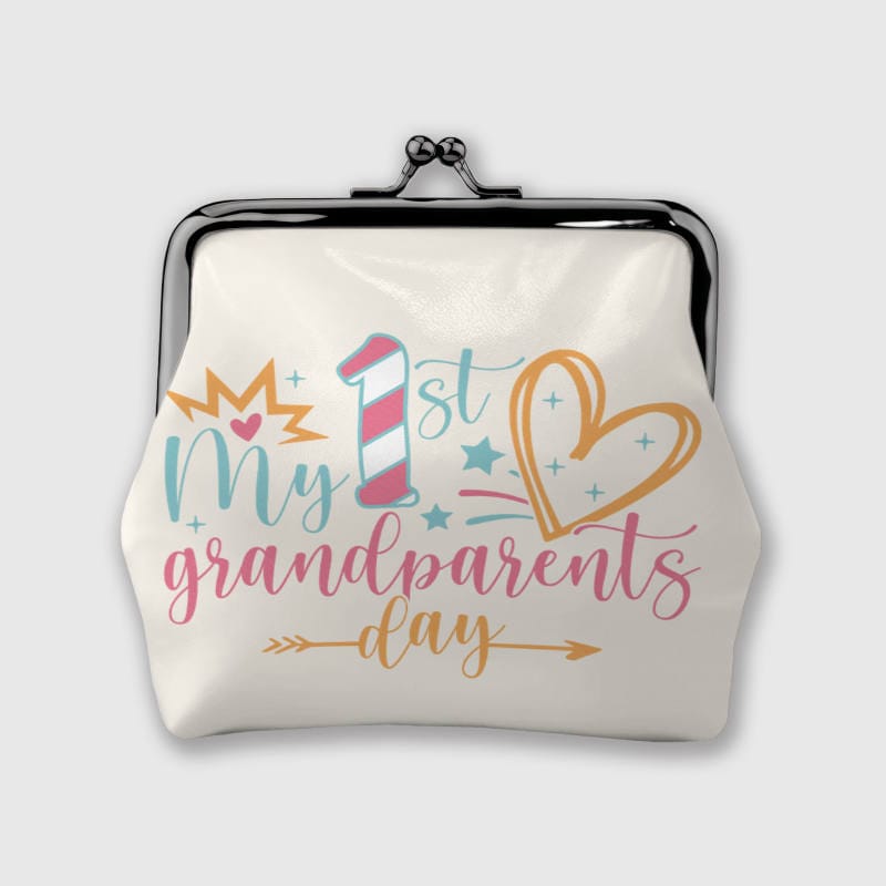 My 1st Grandparents Day Kiss Lock Coin Purse Cute Gift for Grandma and Grandpa