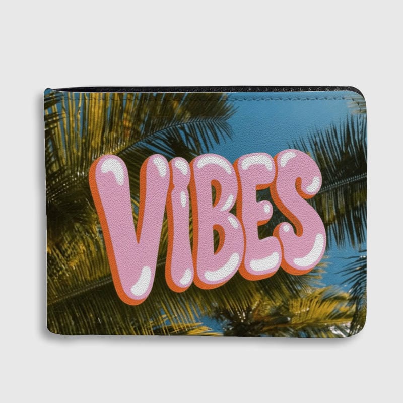 Summer Palm Vibes Bifold Wallet for Daily Travel Beach Use