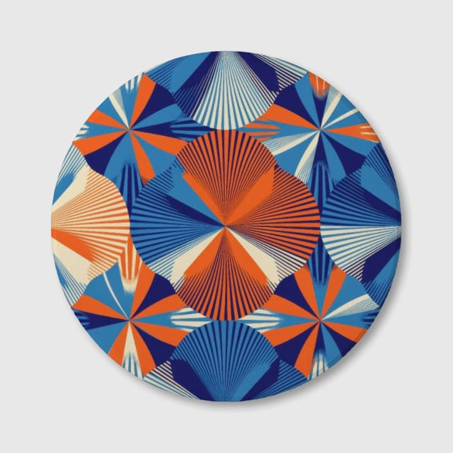 Retro Sunburst Geometric Ceramic Coaster for Home Daily Use