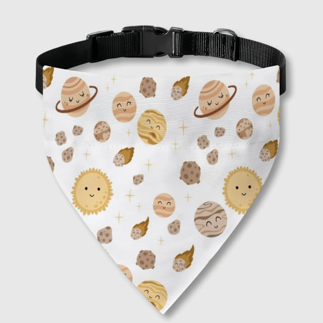 Cute Solar System Pet Bandana for Dogs Cats Daily Gift