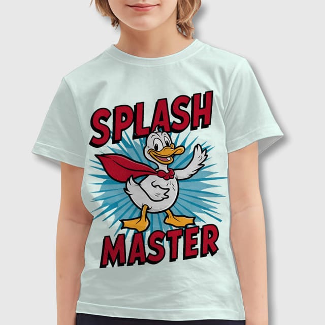 Splash Master Cartoon Duck Kids T-Shirt for Summer Wear
