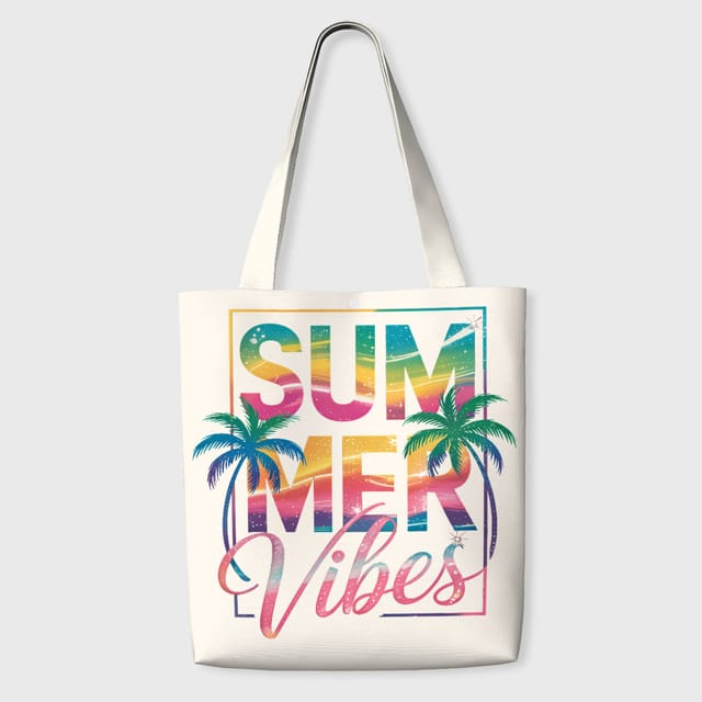 Summer Vibes Palm Tree Tote Bag for Daily Use & Gifting