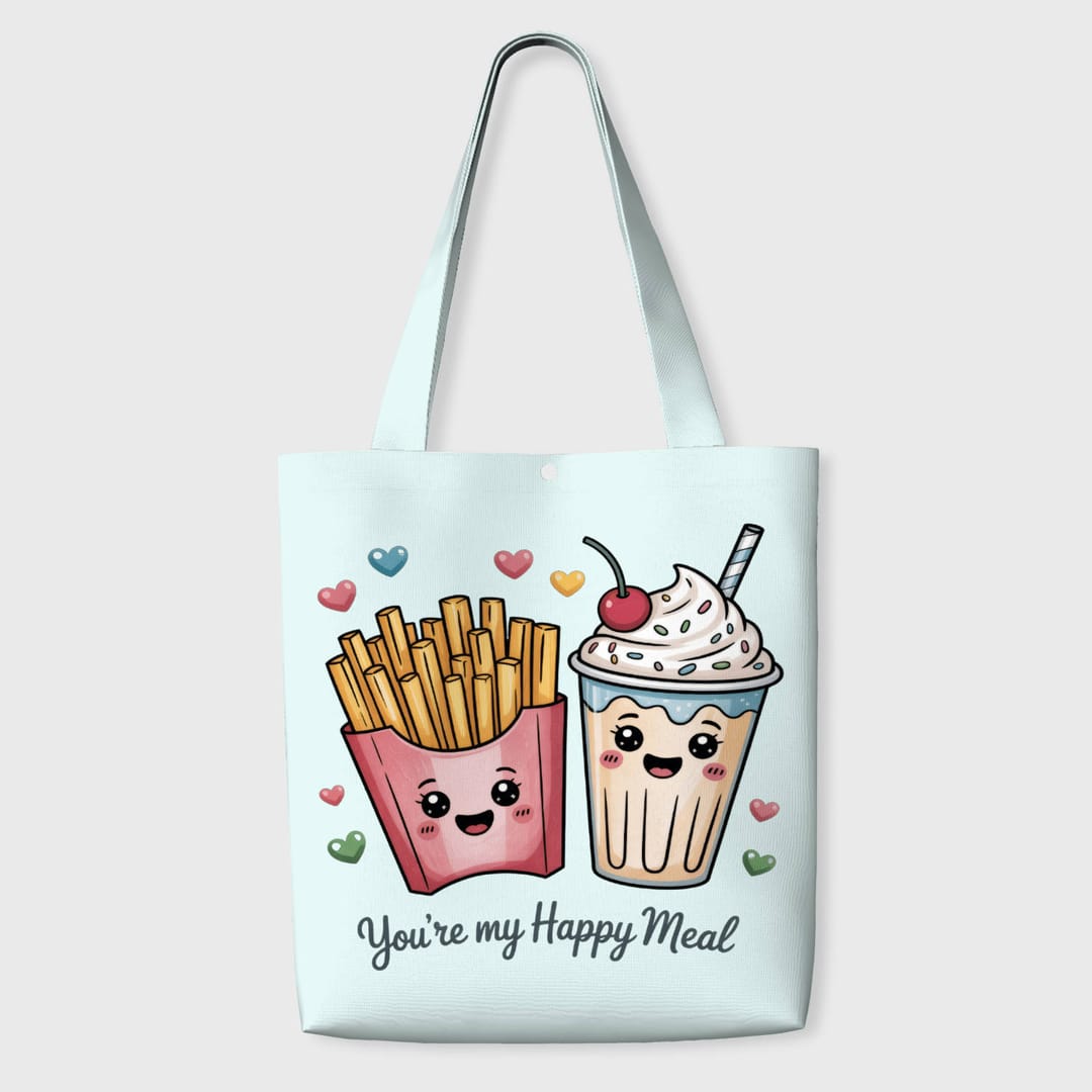 Cute Food Cartoon Tote Bag for Couples Valentine Gift Daily Use - 1