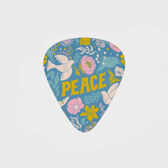 Peace Floral Dove Guitar Pick for Guitar Players Gift