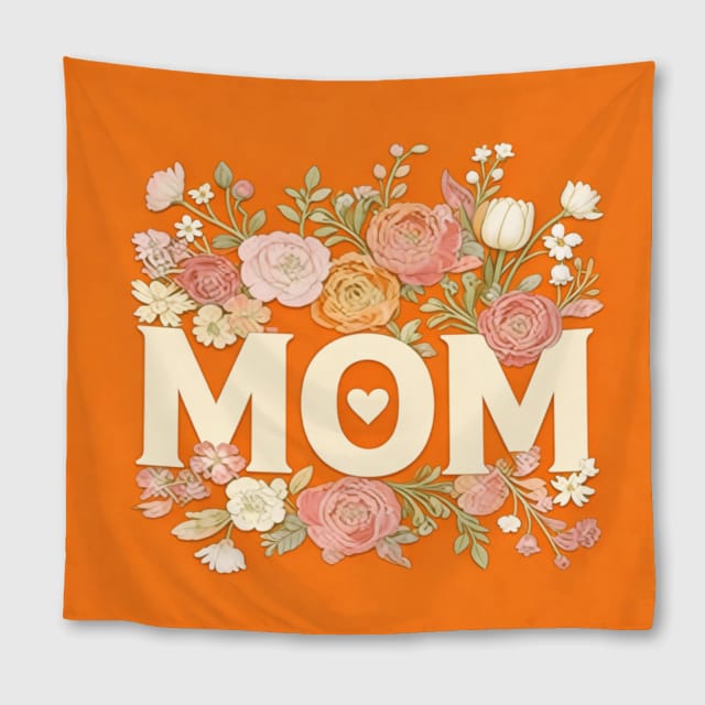 Floral MOM Square Towel for Mom Mother's Day Gift