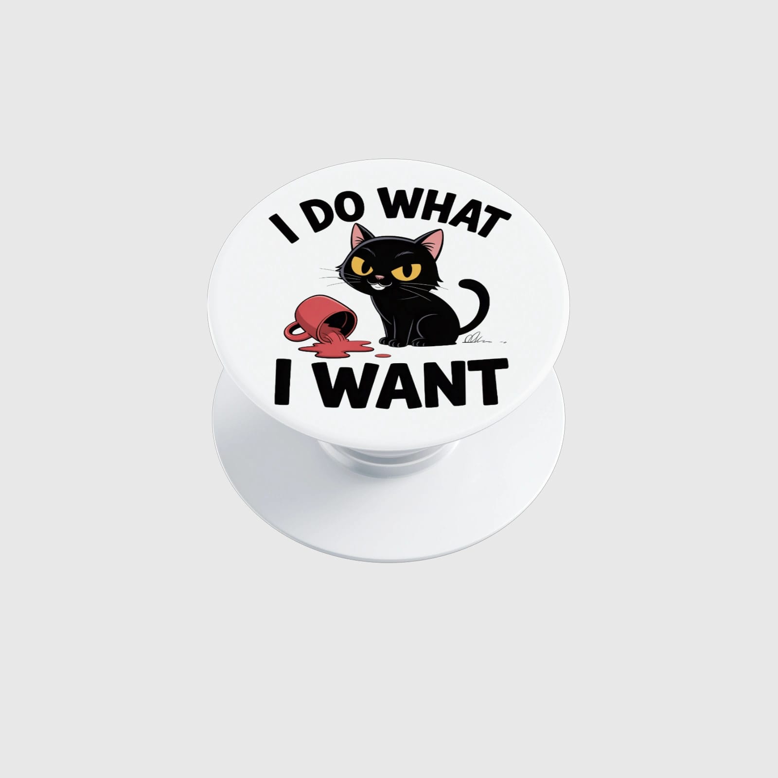 Funny Black Cat Phone Grip for Cat Lovers