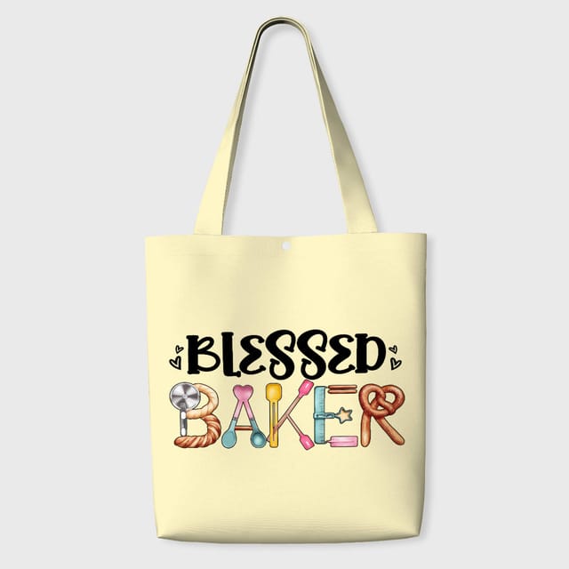 Blessed Baker Print Tote Bag for Bakers Daily Use Gift