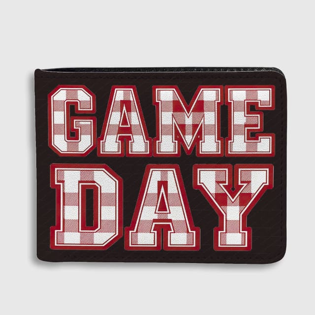 Game Day Red Plaid Wallet for Sports Fans Perfect for Game Events and Gifting