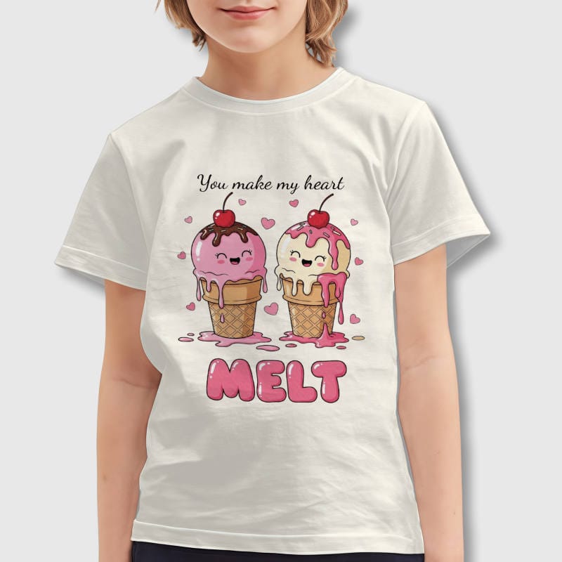 Cute Ice Cream Quote Kids T-Shirt for Valentine's Gift