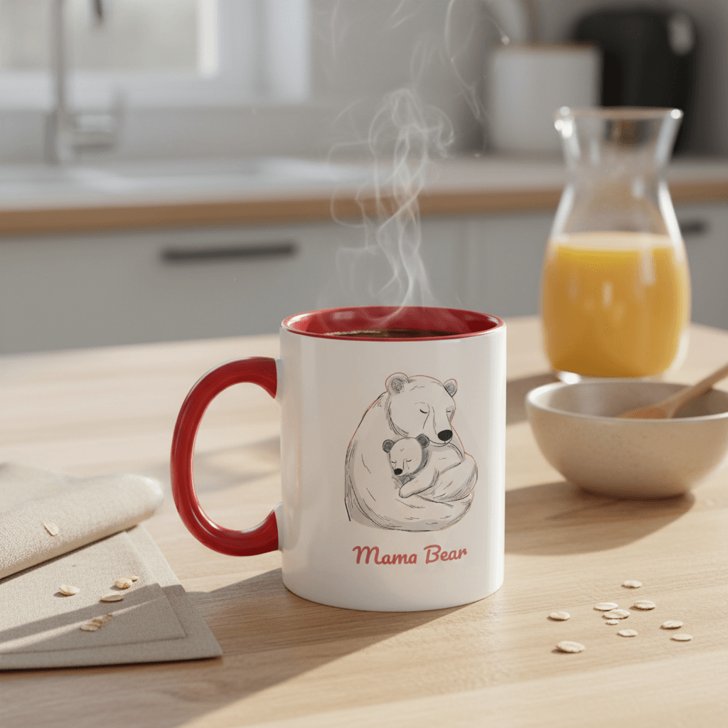 Mama Bear 11oz Red Accent Mug - Mother's Day Gift for Mom - 1