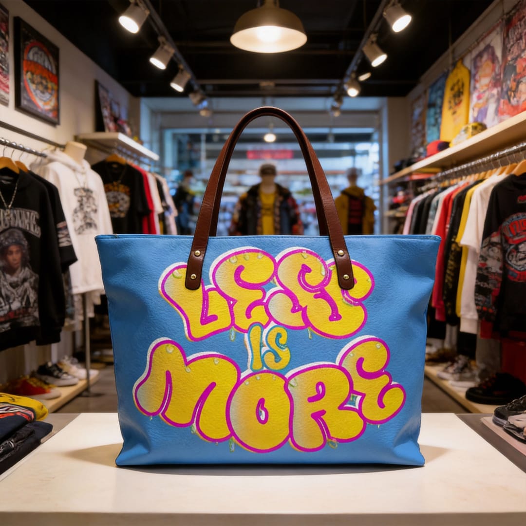 Less is More Graffiti Tote Bag for Women Daily Use - 1