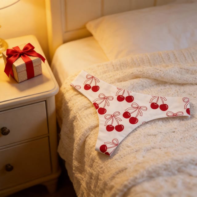 Personalized Cherry Bow Women's Thong