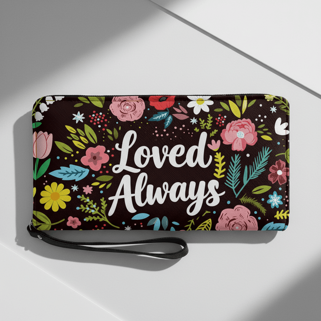 'Loved Always' Floral Wristlet Wallet - Gift for Her